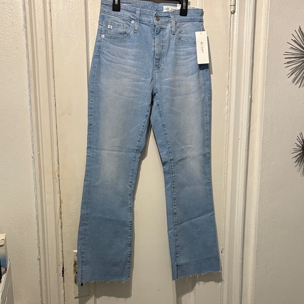 AG Adriano Goldschmied Light Blue Straight Leg Jeans - Picture 1 of 4